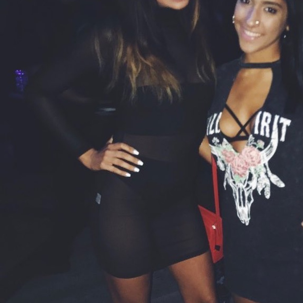 Black mesh dress
